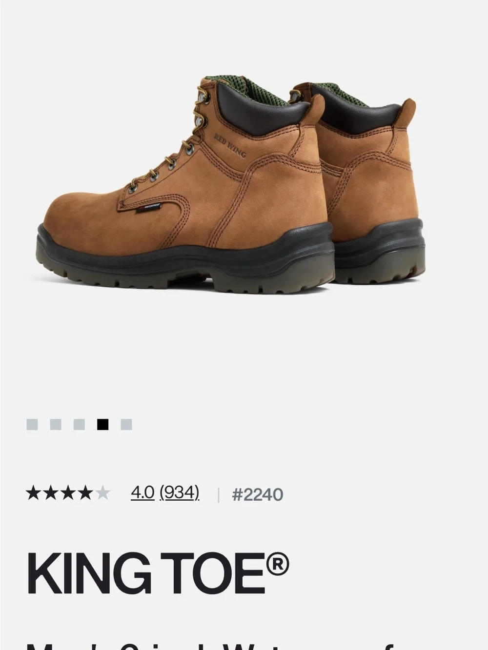 Red Wing Shoes Brown Lace-Up Waterproof Work Boots